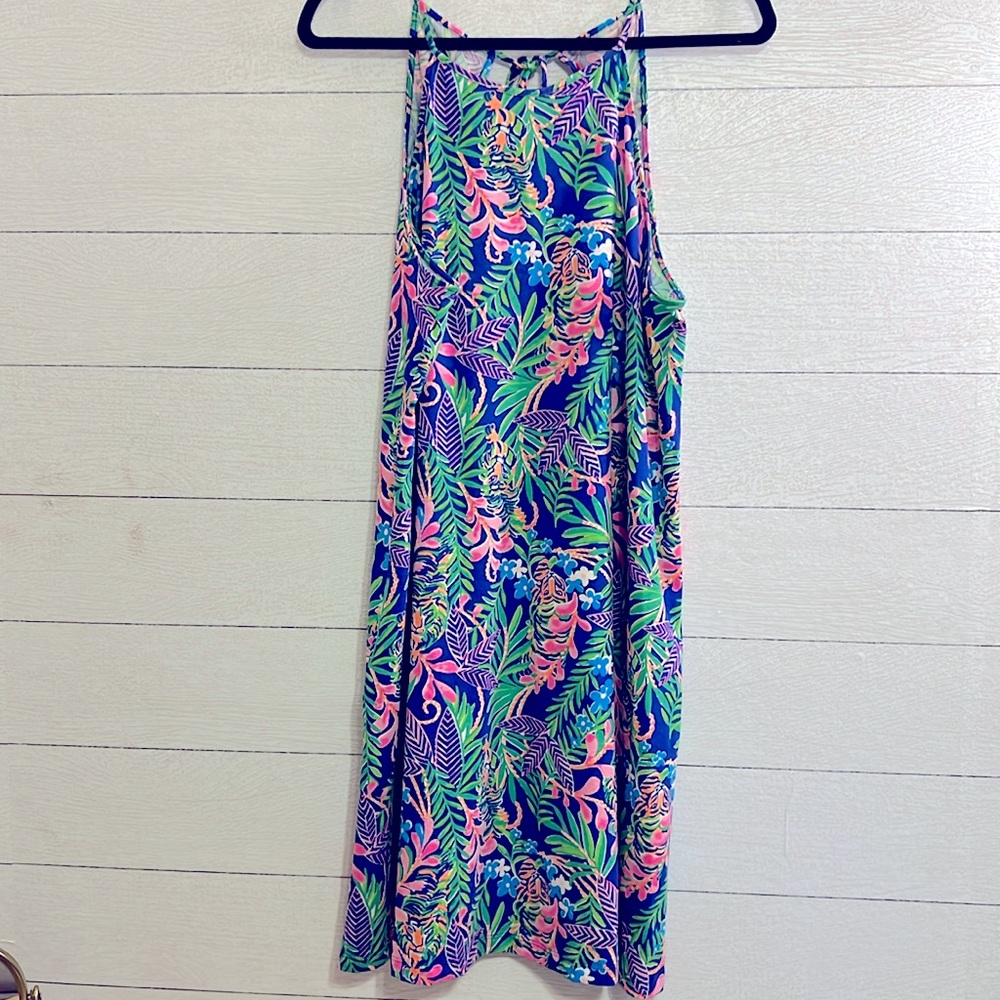 Lilly Pulitzer High Neck Tank Dress with Tie Neck, Size: L